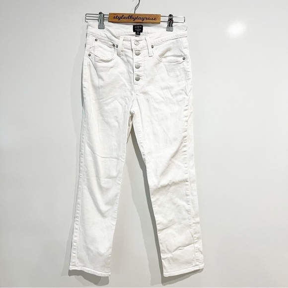 J. Crew Essential straight white jean in all-day stretch - Picture 4 of 12